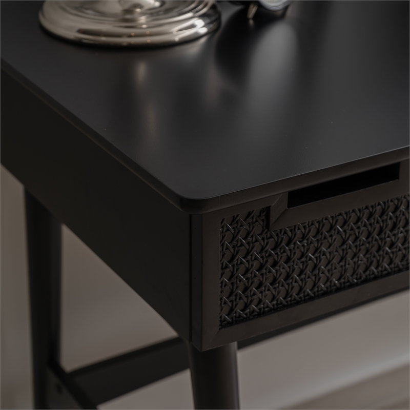 Linon Ryker Rattan Desk in Black