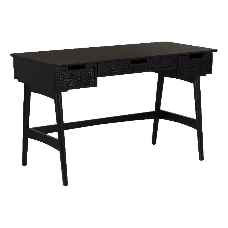 Linon Ryker Rattan Desk in Black
