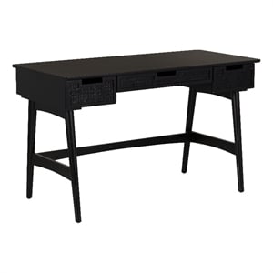Linon Ryker Rattan Desk in Black