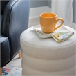 Linon Lorden Round Ottoman Sherpa in White