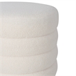 Linon Lorden Round Ottoman Sherpa in White