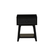 Linon Catlett Cane Side Table Nightstand in Black