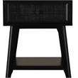Linon Catlett Cane Side Table Nightstand in Black
