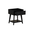 Linon Catlett Cane Side Table Nightstand in Black