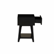 Linon Catlett Cane Side Table Nightstand in Black