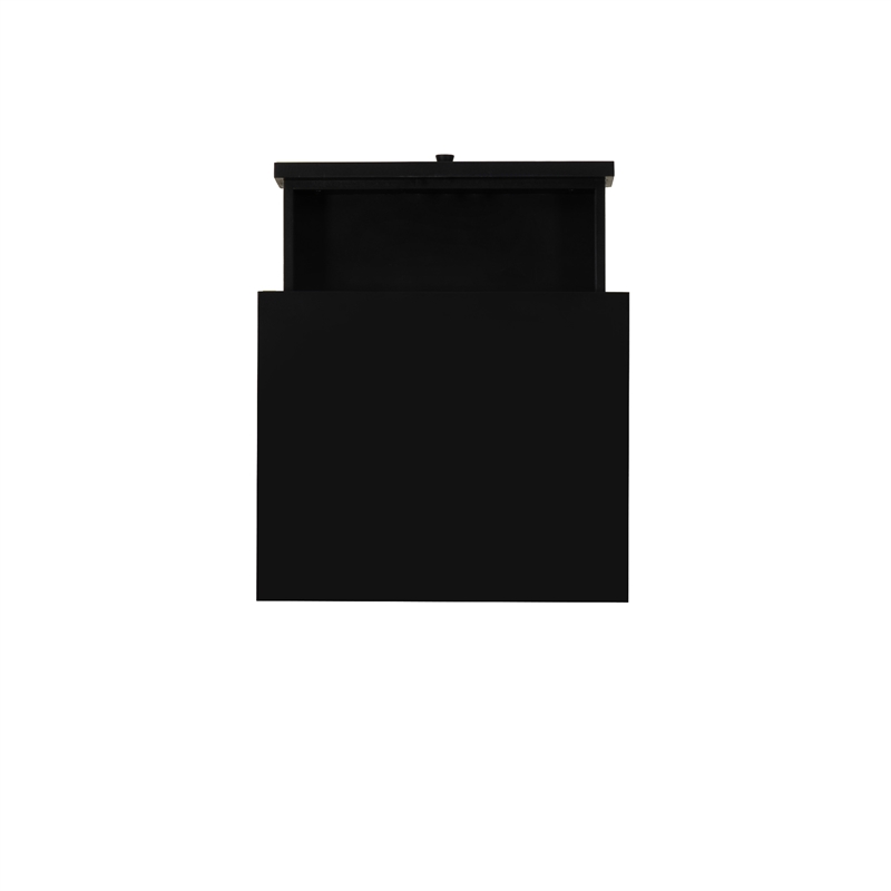 Linon Catlett Cane Side Table Nightstand in Black