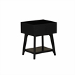 Linon Catlett Cane Side Table Nightstand in Black