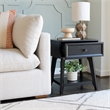 Linon Catlett Cane Side Table Nightstand in Black