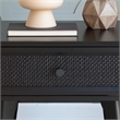 Linon Catlett Cane Side Table Nightstand in Black