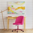 Linon Adalynn Office Rolling Desk Chair in Hot Pink