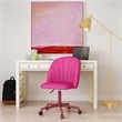 Linon Adalynn Office Rolling Desk Chair in Hot Pink