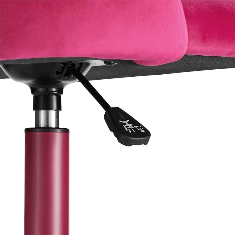 Linon Adalynn Office Rolling Desk Chair in Hot Pink