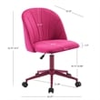 Linon Adalynn Office Rolling Desk Chair in Hot Pink
