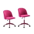 Linon Adalynn Office Rolling Desk Chair in Hot Pink
