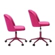 Linon Adalynn Office Rolling Desk Chair in Hot Pink