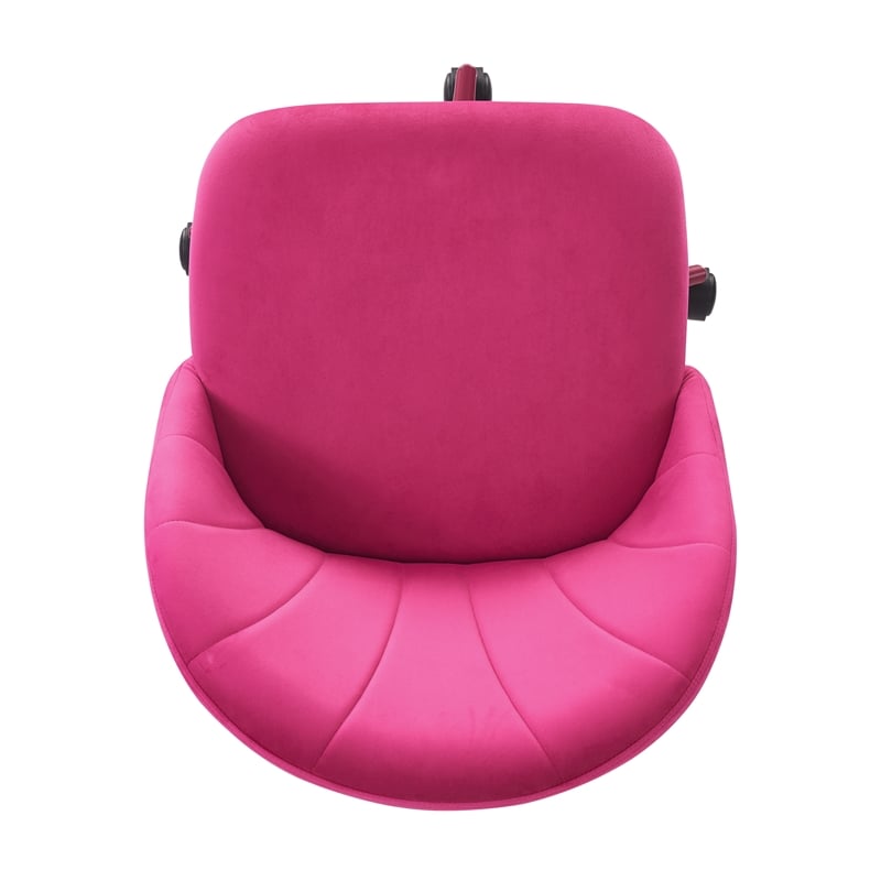 Linon Adalynn Office Rolling Desk Chair in Hot Pink