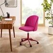 Linon Adalynn Office Rolling Desk Chair in Hot Pink