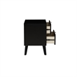 Linon Collett Cane 2 Drawer Nightstand in Black