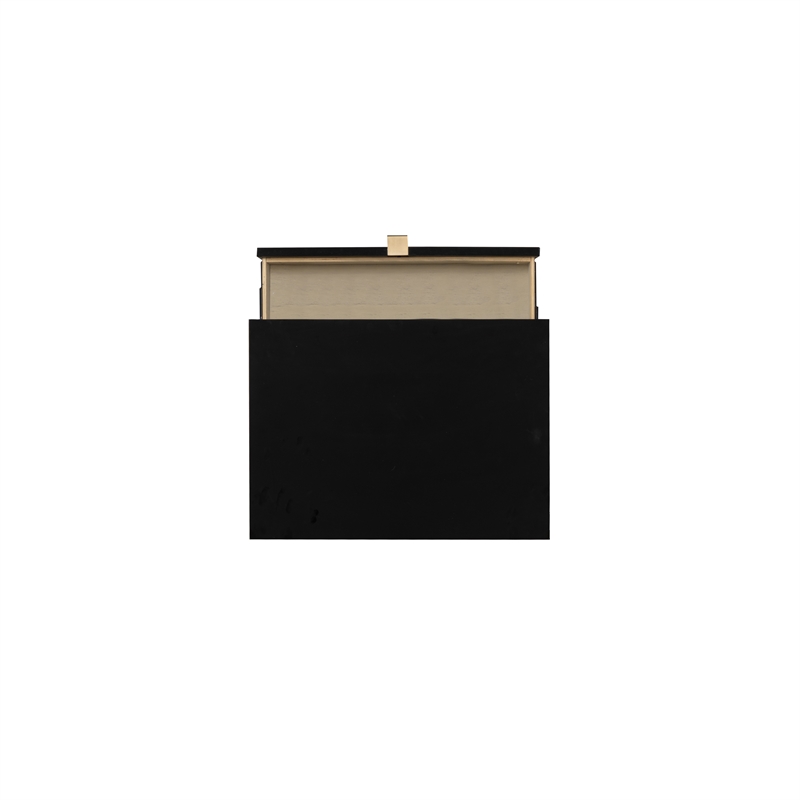 Linon Collett Cane 2 Drawer Nightstand in Black