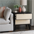 Linon Collett Cane 2 Drawer Nightstand in Black