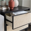 Linon Collett Cane 2 Drawer Nightstand in Black