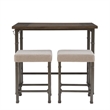 Linon Austin 3 Piece Dining Pub Set in Pewter