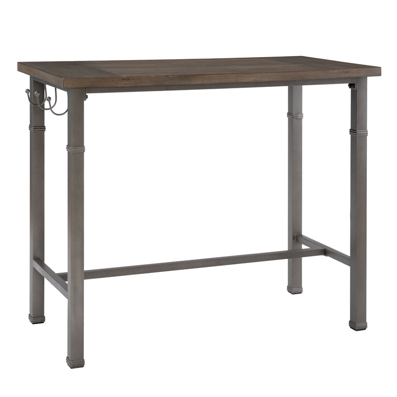 Linon Austin 3 Piece Dining Pub Set in Pewter