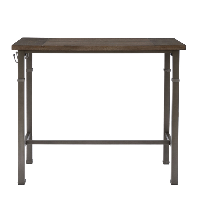 Linon Austin 3 Piece Dining Pub Set in Pewter