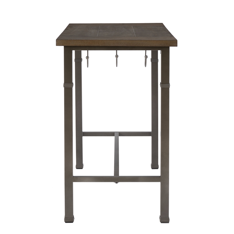 Linon Austin 3 Piece Dining Pub Set in Pewter