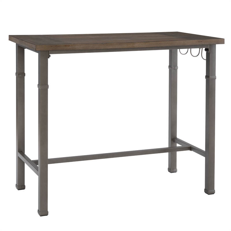 Linon Austin 3 Piece Dining Pub Set in Pewter