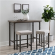 Linon Austin 3 Piece Dining Pub Set in Pewter