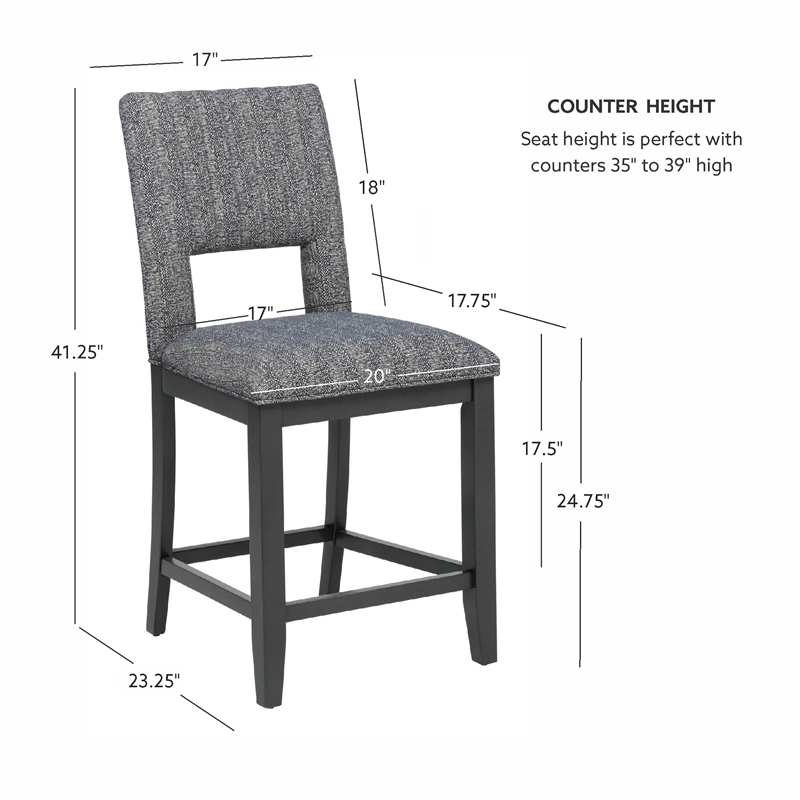 Linon Jubilee Counter Stool in Gray Set of 2