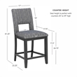 Linon Jubilee Counter Stool in Gray Set of 2