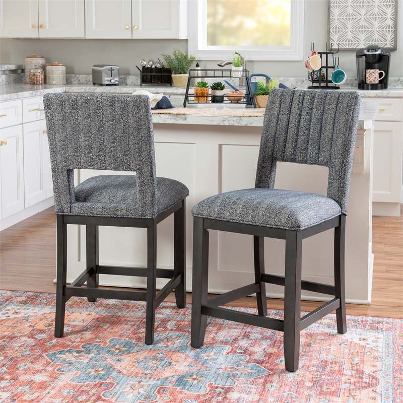 Linon Jubilee Counter Stool in Gray Set of 2