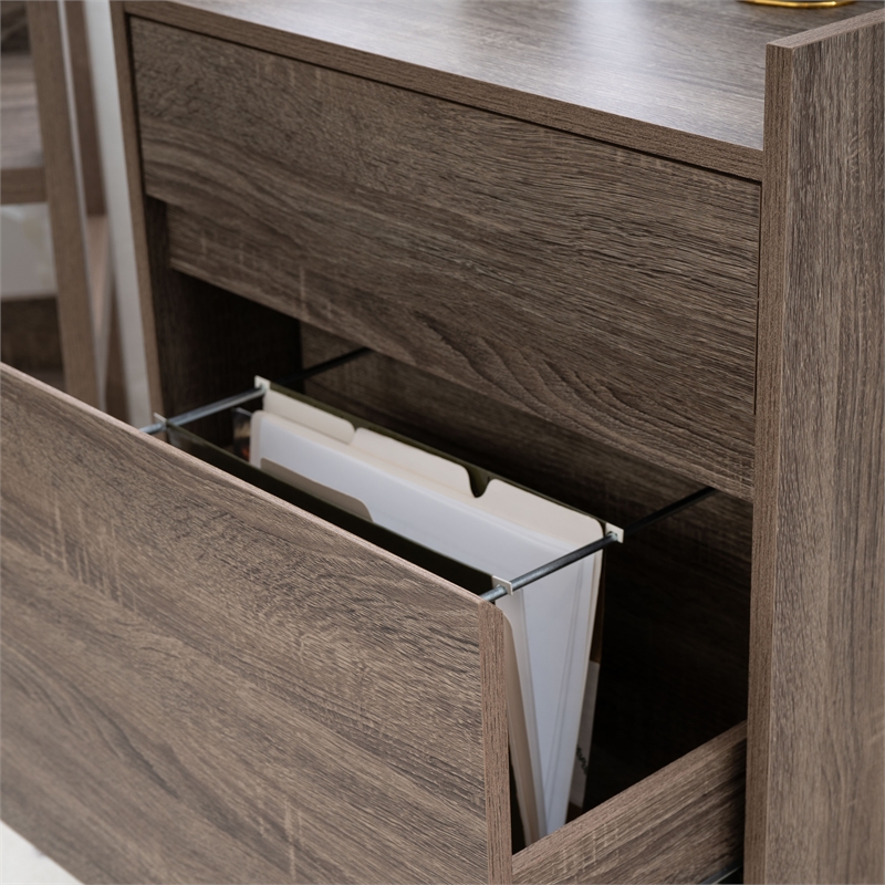 Linon Tracey Mission Office Desk Bookcase File Cabinet in Gray