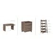 Linon Tracey Mission Office Desk Bookcase File Cabinet in Gray
