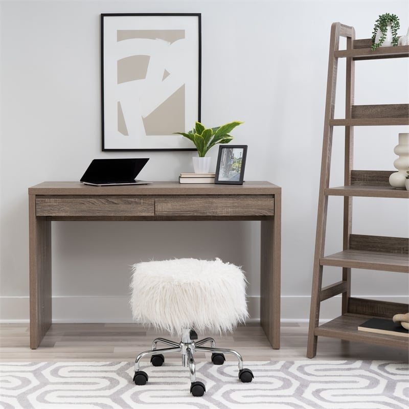 Linon Tracey Mission Office Desk Bookcase File Cabinet in Gray