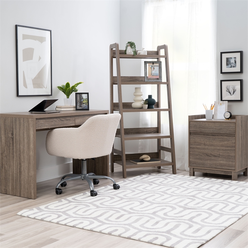 Linon Tracey Mission Office Desk Bookcase File Cabinet in Gray
