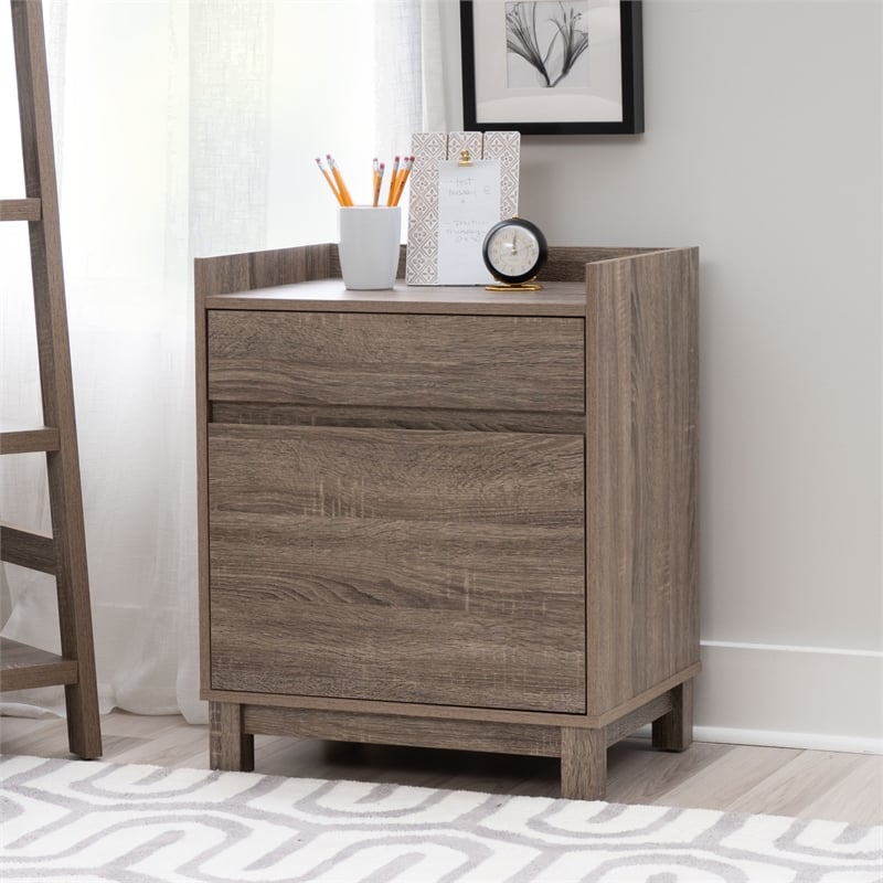 Linon Tracey Mission Office Desk Bookcase File Cabinet in Gray