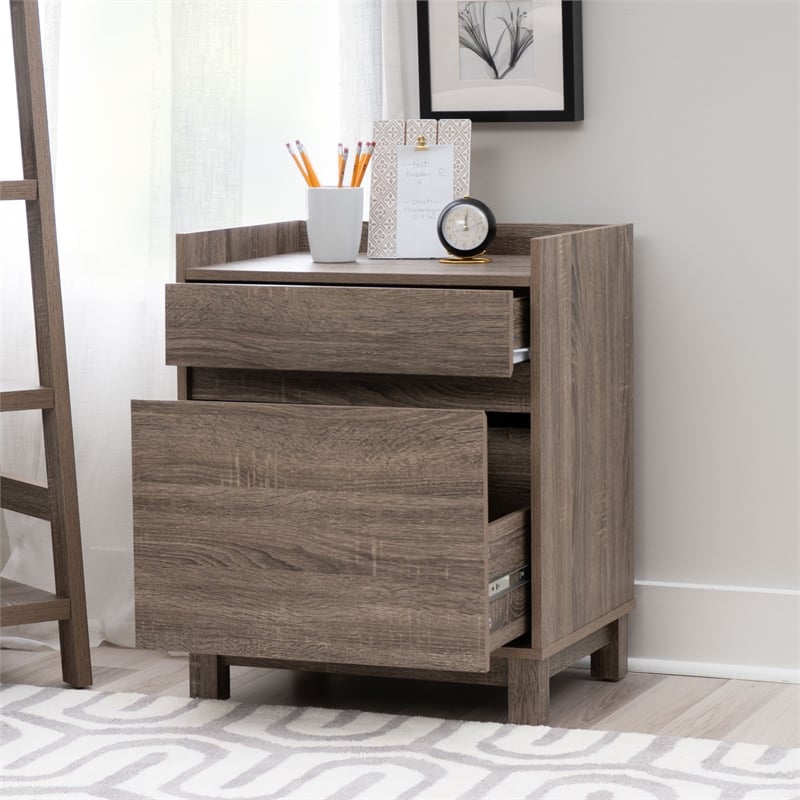 Linon Tracey Mission Office Desk Bookcase File Cabinet in Gray