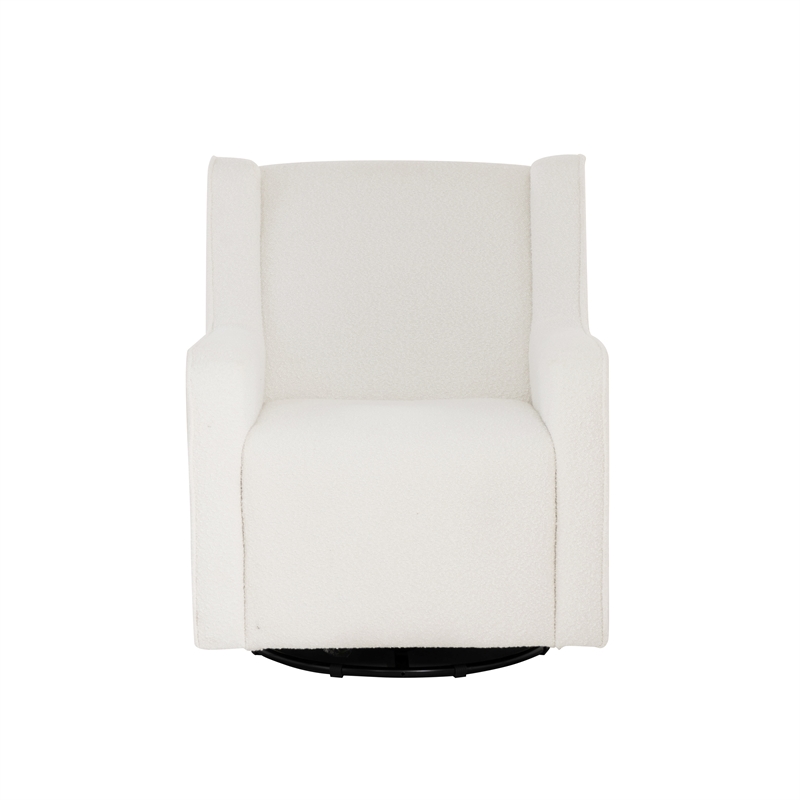 Linon Senna Swivel Rocker Chair Sherpa in White