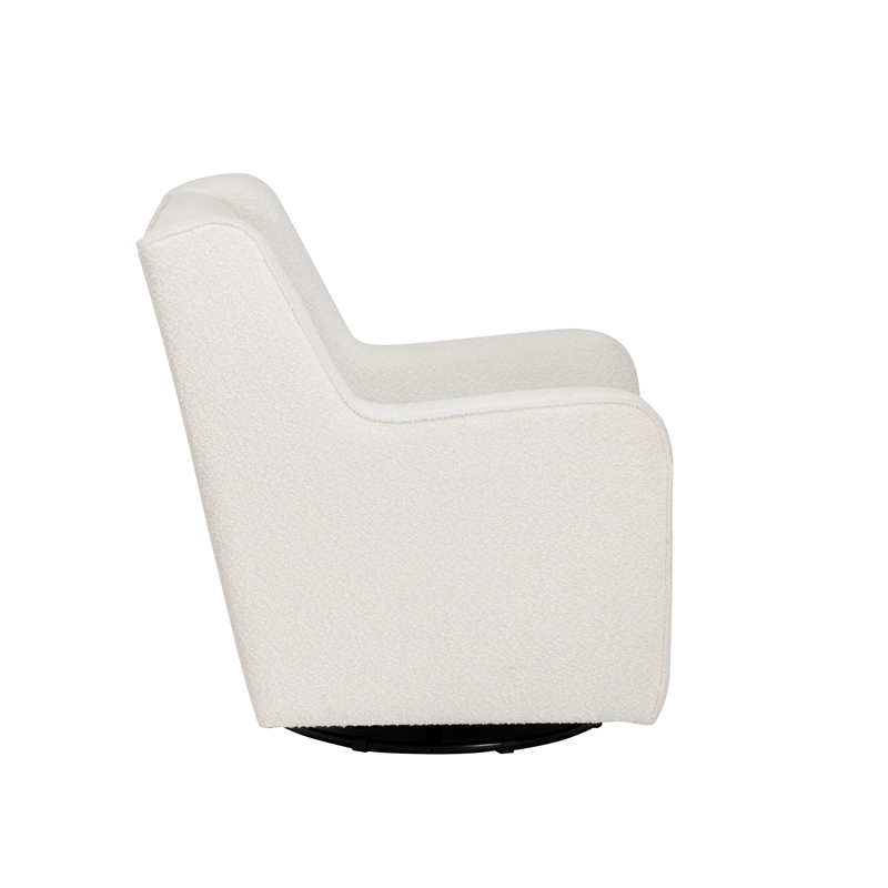 Linon Senna Swivel Rocker Chair Sherpa in White