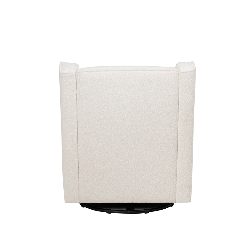 Linon Senna Swivel Rocker Chair Sherpa in White