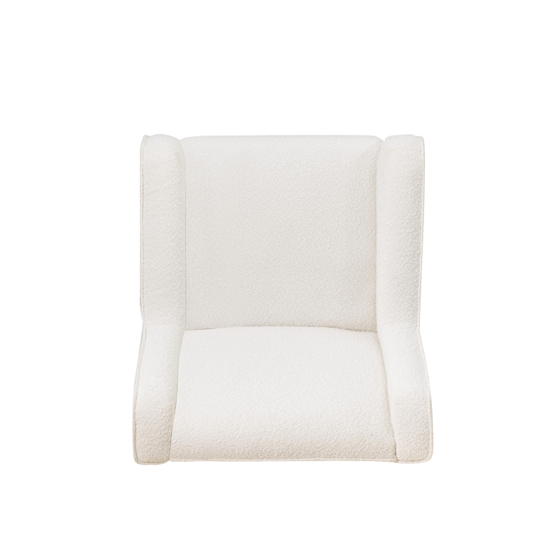 Linon Senna Swivel Rocker Chair Sherpa in White
