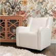 Linon Senna Swivel Rocker Chair Sherpa in White