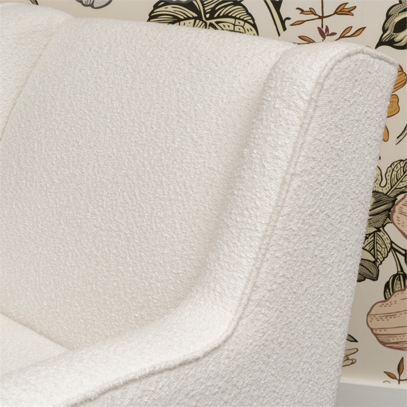 Linon Senna Swivel Rocker Chair Sherpa in White