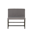 Spiva Gray Upholstered Counter Bench with Dark Grey Wooden Legs
