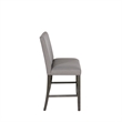 Spiva Gray Upholstered Counter Bench with Dark Grey Wooden Legs