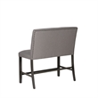 Spiva Gray Upholstered Counter Bench with Dark Grey Wooden Legs