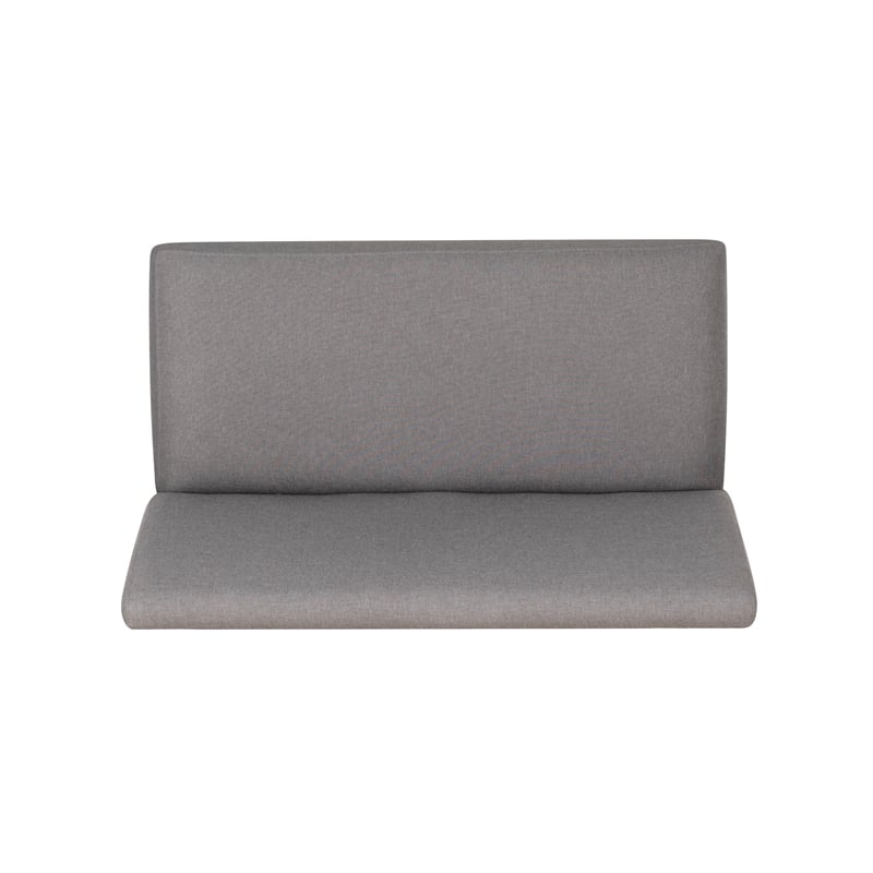 Spiva Gray Upholstered Counter Bench with Dark Grey Wooden Legs